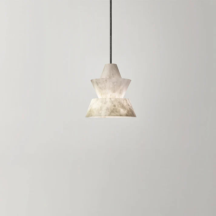 Carol Small Alabaster Coffee Table Pendant, Modern Pendant Light
