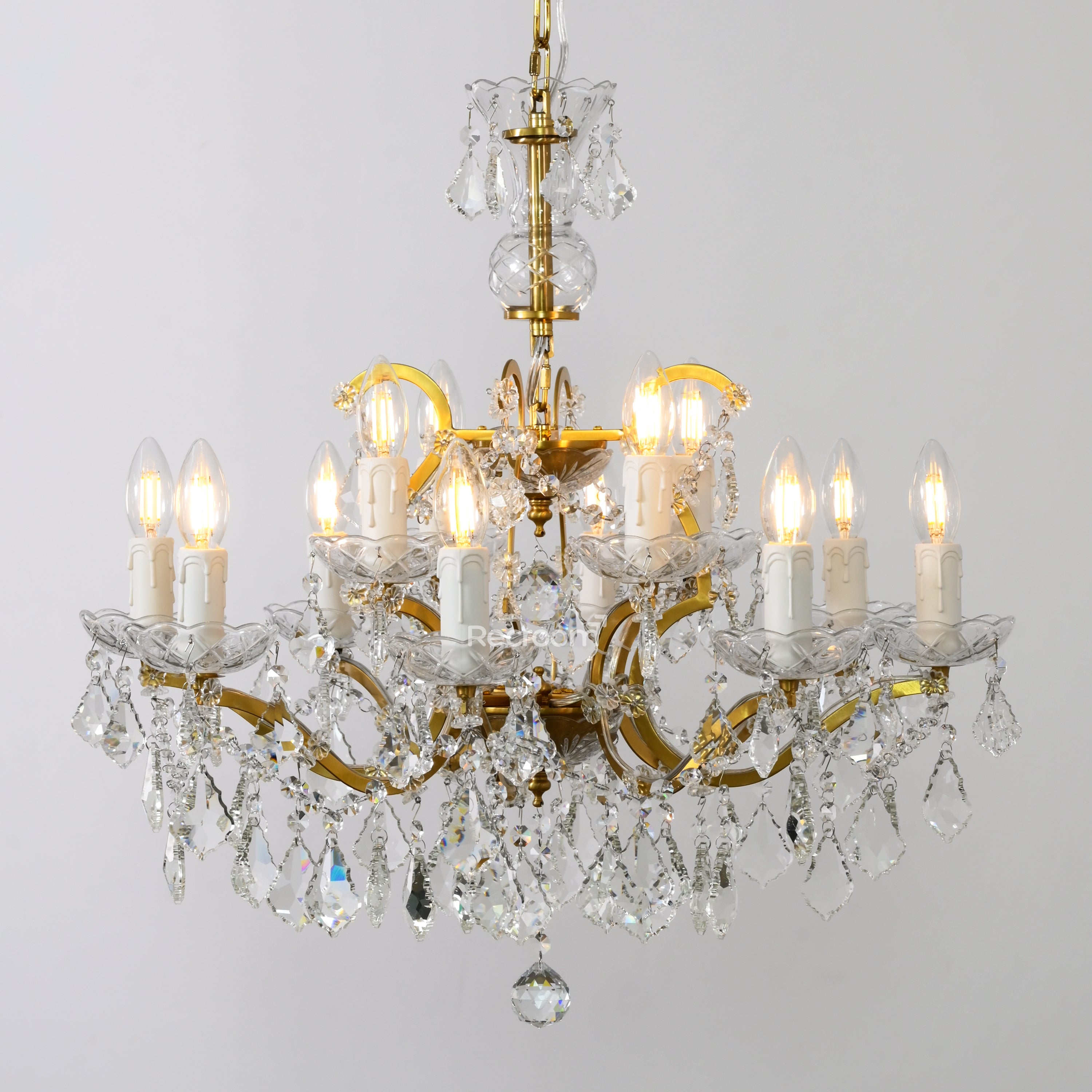 Aethlena Crystal Outdoor Chandelier 28”