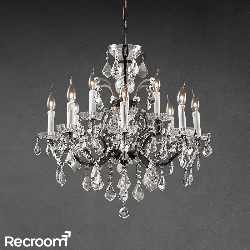 Aethlena Crystal Outdoor Chandelier 28”