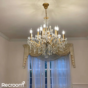 Aethlena Crystal Outdoor Chandelier 28”