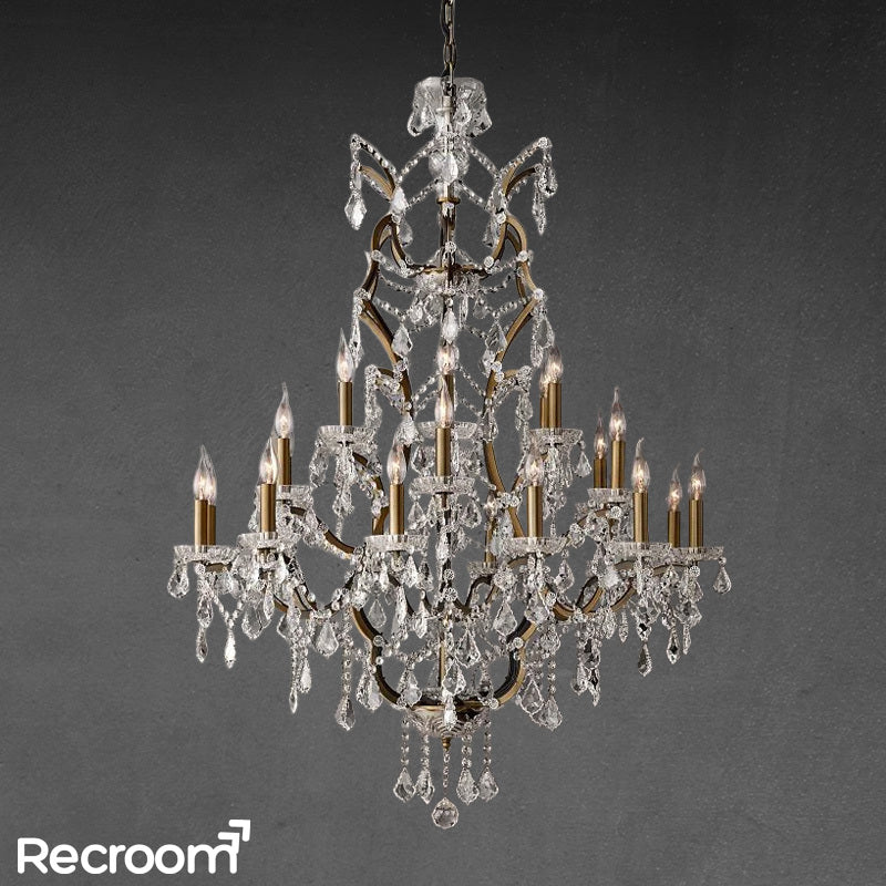 Aethlena Crystal Outdoor Chandelier 40”