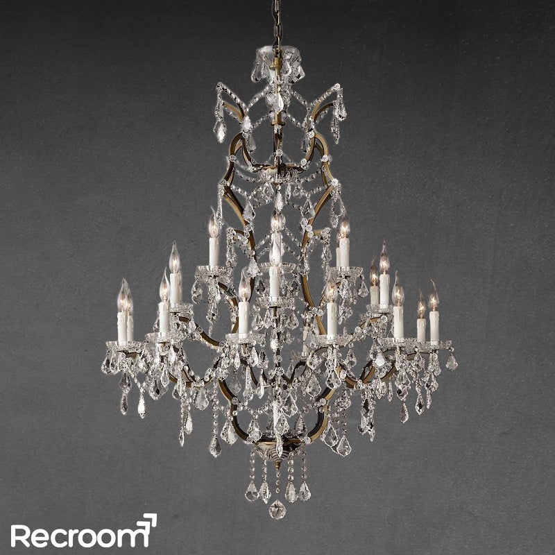 Aethlena Crystal Outdoor Chandelier 40”