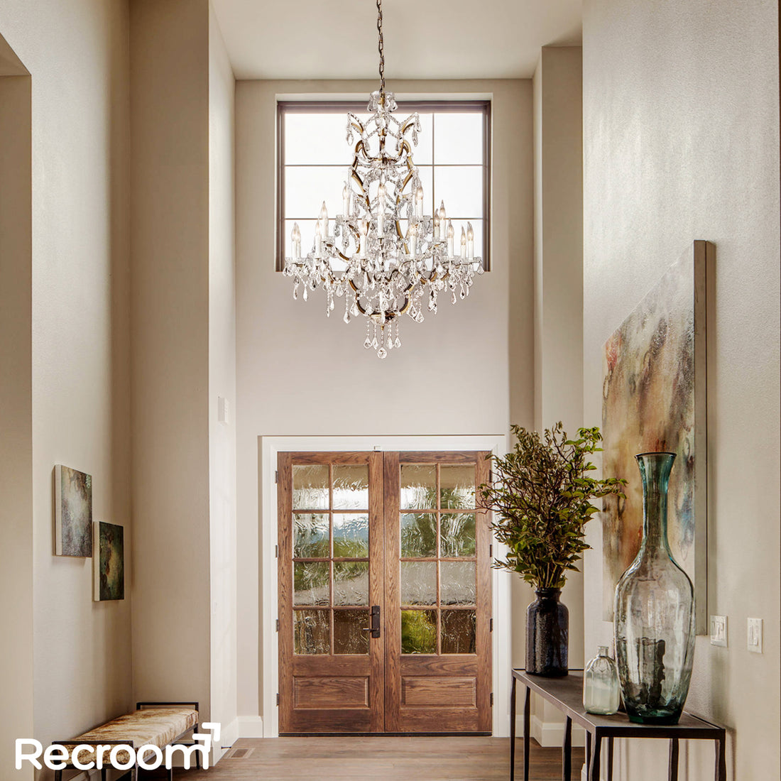 Aethlena Crystal Outdoor Chandelier 40”