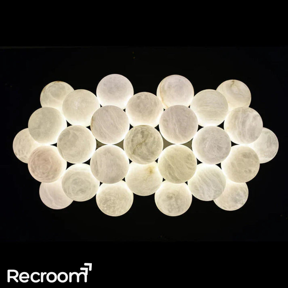 27-Alabaster Ball Chandelier, Luxury Model Lighting