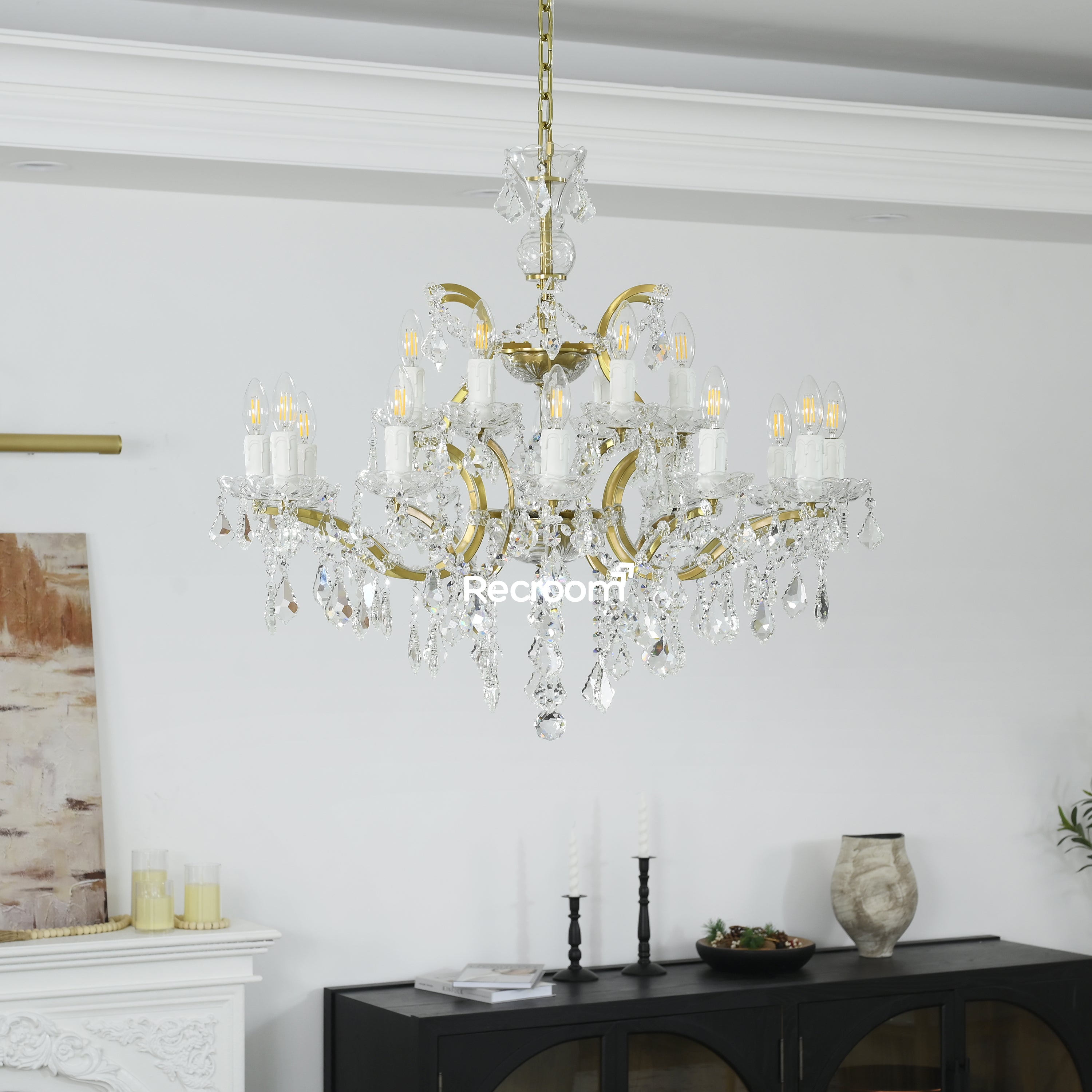 Aethlena Crystal Outdoor Chandelier 33”
