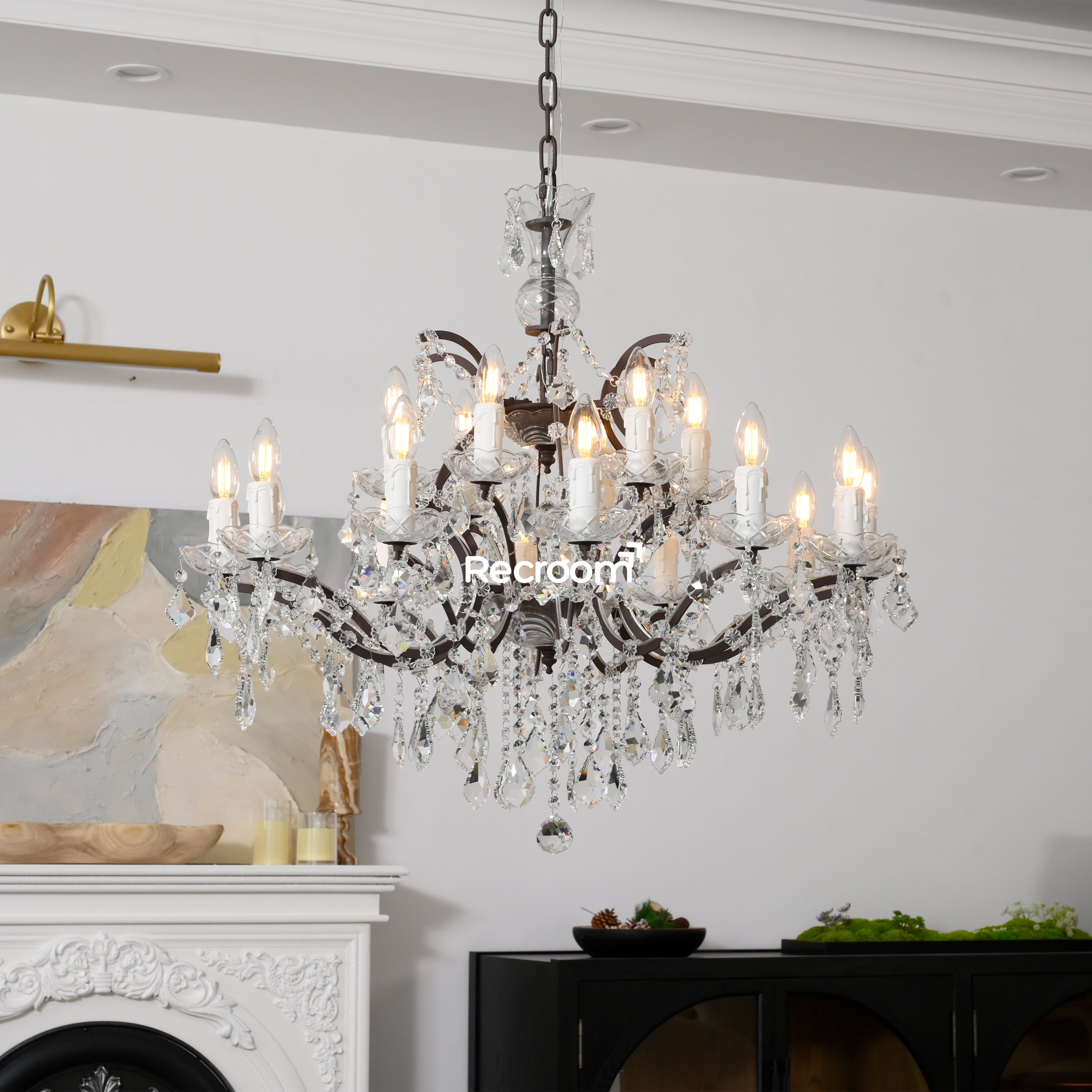 Aethlena Crystal Outdoor Chandelier 33”