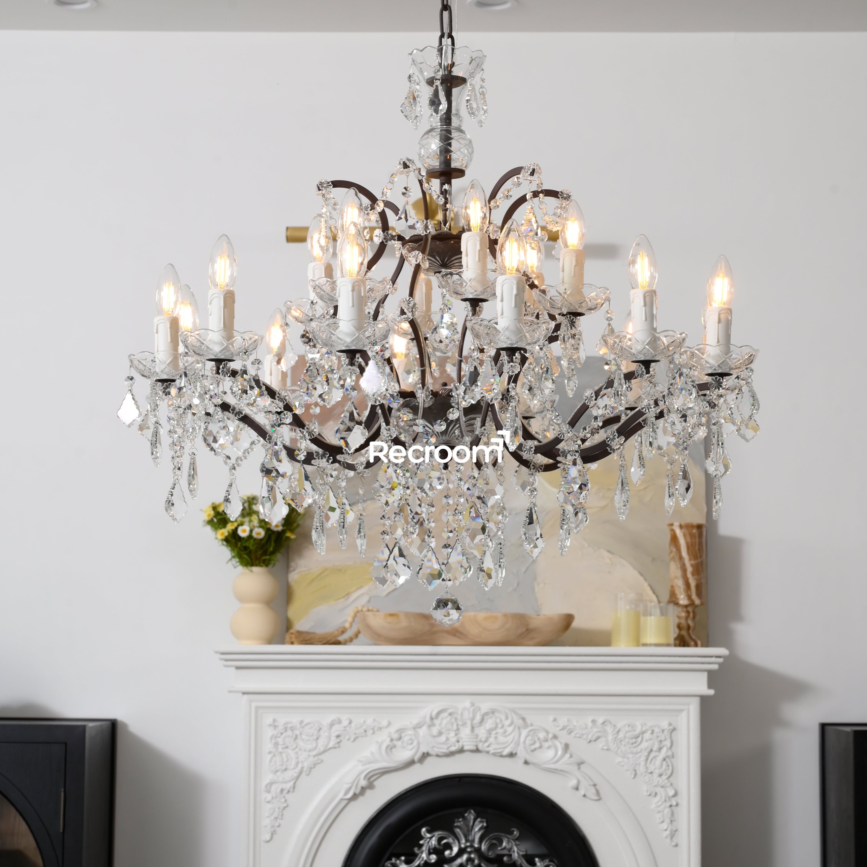 Aethlena Crystal Outdoor Chandelier 33”
